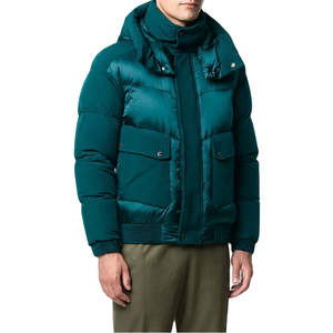 Veste d'hiver matelassée de haute qualité pour homme avec capuche zippée, veste en cuir rembourrée de duvet pour le style streetwear, fabriquée au Pakistan - Product Image 1