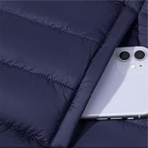 Windproof Stand Collar Men's Puffer Jacket - Custom Lightweight Water-Resistant Woven Solid Zipper Closure <b>Coat</b> for Winter New - Product Image 3