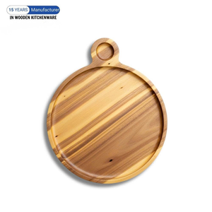 Minimalist Wooden Serving Tray Matte Polish 100% Natural Wood Kitchenware - Product Image 5