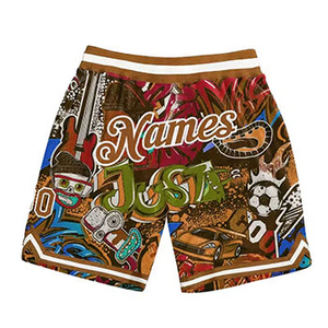 Shorts de bain pour hommes à imprimé dessin animé, sublimation par transfert, séchage rapide, taille élastique, longueur mi-cuisse, style décontracté, tissu polyester - Product Image 3