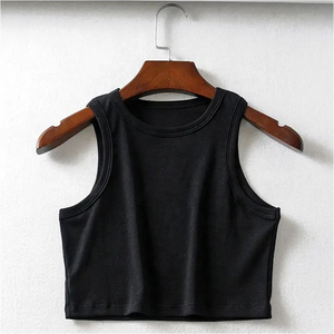 Women Knitted 100% Cotton Solid Color Halter Neck <b>Crop</b> Tank <b>Top</b> Eco-Friendly Hip Hop Casual Green - Product Image 2