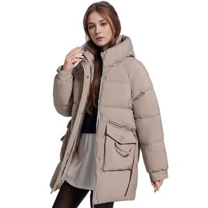 Chaqueta de cuello de bufanda de Invierno para mujer, abrigos de algodón de burbujas sueltos sólidos gruesos y cálidos, Parkas acolchadas negras para mujer, prendas de vestir informales - Product Image 2