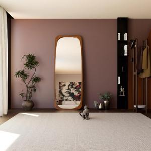 Grand miroir mural en bois pleine longueur, miroir mural surdimensionné en bois pour dressing et salle de sport, accessoire de miroir suspendu en gros - Product Image 3