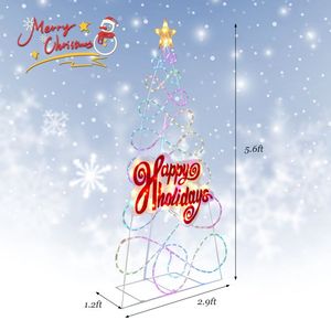 Albero di Natale Colorato da Esterno di 1,7 Metri con 216 Luci LED e 6 Modalità di Illuminazione - Product Image 5
