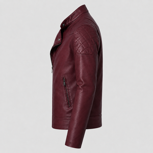 High Quality Men Premium Leather <b>Jacket</b> Slim Fit Motorcycle <b>Jacket</b> with Asymmetrical Front Zip and Side Pockets Regular Fit - Product Image 2