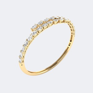 Stunning Multi Shape Lab Grown Diamond <b>Gold</b> Bracelet for Women Luxury Anniversary Wedding <b>Bangle</b> IGI SGL Certified 5.20ctw - Product Image 1
