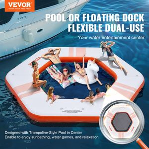 Piattaforma Galleggiante Gonfiabile da 8,5 Piedi con Tappetino Antiscivolo da 5 Piedi e Rete per Trampolino, per Divertimento in Piscina - Product Image 2