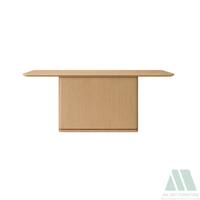 Ensemble table et chaises de salle à manger AMITY moderne en bois pliable 6 places, prêt à assembler, étanche, garantie 10 ans, pour villa, fabriqué au Vietnam