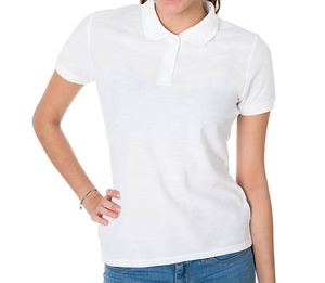 Polo de Algodón Piqué Rojo de Manga Corta para Mujer, Corte Regular, Color Sólido, Estilo Casual - Product Image 2