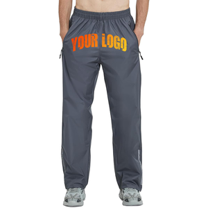 Pantalones de chándal casuales de hombre con bordado personalizado, estilo jogger, de forro polar, de pierna recta, de nailon a rayas, cortavientos holgados - Product Image 4