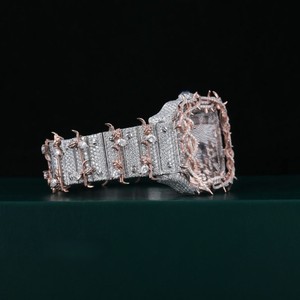 Premium Quality <b>Mechanical</b> Square Moissanite Diamond Wristwatch with Full Iced Design Modern Trendy Accessory for Fashion Lovers - Product Image 6