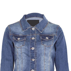 เสื้อแจ็คเก็ตยีนส์ผู้หญิงแบบทำสีซีดสไตล์วินเทจ บริการ OEM พร้อมให้บริการ เสื้อแจ็คเก็ตยีนส์คุณภาพสูง - Product Image 4