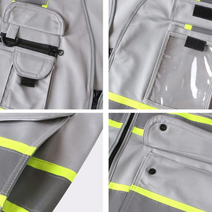 Chalecos de Seguridad Reflectantes de Alta Visibilidad, Ecológicos y Económicos, 100% Poliéster, con Múltiples Bolsillos, para Construcción - Product Image 6