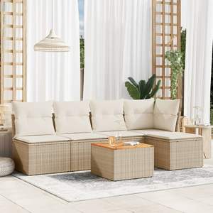 Beige and <b>Cream</b> White Garden <b>Sofa</b> Set - Product Image 1