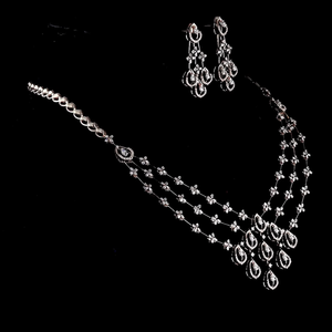 Conjunto de Collar y Pendientes de Diamantes Cultivados en Laboratorio en Plata con Certificación IGI para Mujer, Regalo de Compromiso, Joyería para Boda o Fiesta - Product Image 1