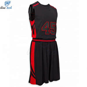 Conjunto de Uniforme de Baloncesto Personalizado para Mujer, Impreso en Negro y Rojo, Reversible, Uniforme de Equipo al por Mayor, Sin Mangas, Transpirable, de Secado Rápido - Product Image 5
