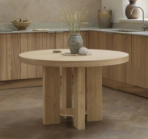 Juego de Mesa de Comedor Redonda Moderna de Madera de Mindi Sólida con Sillas de Madera Minimalistas para Comedor, Hogar, Villa, Restaurante y Hotel - Product Image 2