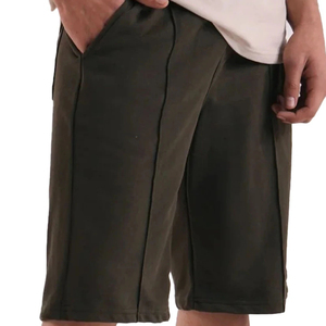 Shorts Bermuda en Coton Noir Uni de Qualité Supérieure pour Hommes avec Cordon de Serrage à la Taille et Poches Latérales Style Décontracté 2026 - Product Image 5
