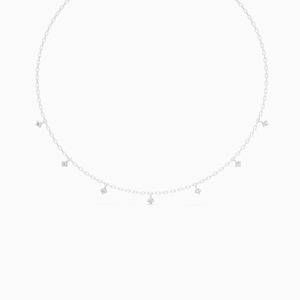 สร้อยคอเพชรประดับเพชรทวินเคิลดรอปส์ 0.41 กะรัต ผลิตในห้องปฏิบัติการ ตัวเรือนทอง 9K สีเหลือง ขาว และโรสโกลด์ - Product Image 2