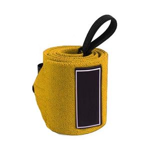 Bandes de poignet jaunes moutarde pour haltérophilie, en polyester élastique, pour soutien, powerlifting, équipement de gym professionnel - Product Image 2