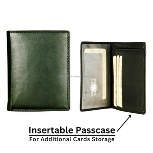 Cartera larga de piel auténtica para hombre al por mayor con cierre abierto minimalista, Tarjetero con bloqueo RFID y monedero con logotipo personalizado - Product Image 6