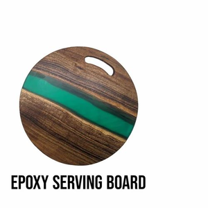 Plateau et plateau de service faits à la main en résine et en bois - Product Image 5