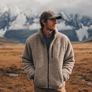 Outdoor Winter Sherpa Hood <b>Jacket</b> Men's Sherpa Fleece <b>Lined</b> Heavy <b>Jackets</b> Oversized Zipper Sherpa Fleece Hood Tops Men - Product Image 4