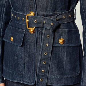 Nouvelle Collection : Blazers en Jean Tricoté Tendance pour Femme – Design Unique avec Boutons Personnalisés et Marquage de Marque - Product Image 5