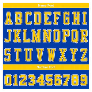 ชุดบาสเก็ตบอลแบบซับลิเมชั่น วัสดุโพลีเอสเตอร์ สีเหลืองรอยัลไล่เฉด ออกแบบตามสั่งสำหรับทีม - Product Image 5