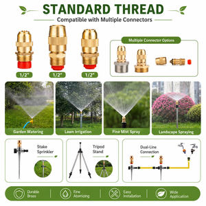 Tête d'arrosage réglable en laiton à 360 degrés pour système d'irrigation de jardin, buse de pulvérisation à jet de balle - Product Image 3