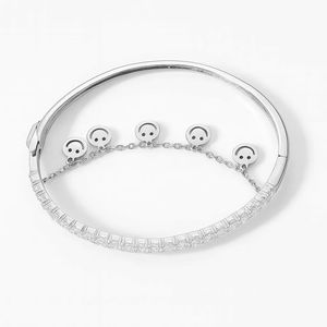 สร้อยข้อมือเพชรทรงกลมคุณภาพสูง สร้อยข้อมือแบบ Eternity สำหรับเด็กผู้หญิงและผู้หญิง เงินแท้ 925 ประดับลูกปัด สร้อยข้อมือมิตรภาพ - Product Image 3