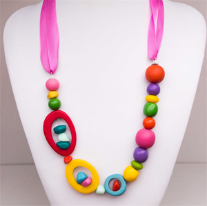 Designer fashion resin beaded <b>necklace</b> handcrafted colorful beads <b>statement</b> jewelry for women trendy stylish everyday wear by - Product Image 4
