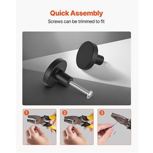 Set di 10 Maniglie per Mobili in Lega di Zinco Nera da 1,26 Pollici, Stile Moderno, Maniglie a Fungo Solide per Porte e Cassetti di Cucina e Cassettiere - Product Image 3