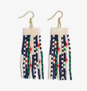 Pendientes bordados con cuentas de colores vintage para mujer, pendientes hechos a mano con cuentas de colores suaves para uso diario. - Product Image 5