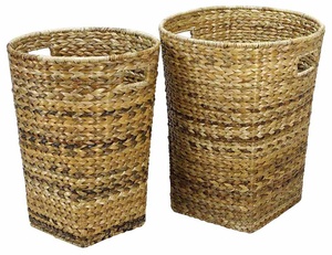 ตะกร้าหวายสานมือราคาประหยัด เป็นมิตรกับสิ่งแวดล้อม สไตล์วินเทจ พร้อมหูหิ้วสะดวกสบาย เหมาะสำหรับห้องนอน ห้องนั่งเล่น ห้องน้ำ - Product Image 3