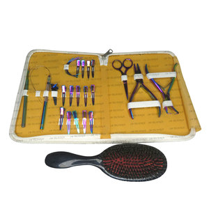 Matte Black Hair Extension Tool Kit - Scalp Protector Shield, Razor Blending Tool, <b>Pliers</b>, and Tail Comb <b>Set</b> Complete Salon Kit - Product Image 6