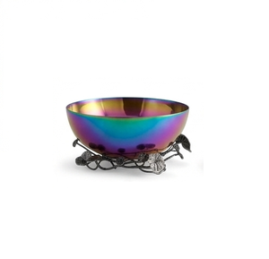 Tazón de servir de acero inoxidable con soporte de rama vintage, apto para lavavajillas, tazón de metal de grado alimenticio para regalo y uso en la mesa. - Product Image 3
