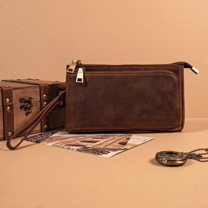 Pochette et porte-clés en cuir de luxe de haute qualité, conçus pour les réunions d'affaires et les déplacements, à prix abordable. - Product Image 3