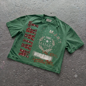 เสื้อยืดโอเวอร์ไซส์สไตล์วินเทจลายกราฟิกประดับเพชร พรีเมียมคอตตอน สตรีทแวร์ ฮิปฮอป ลุคซักยืด OEM ODM - Product Image 6