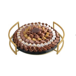 Luxury Handmade Gold Plated Metal <b>Chocolate</b> Tray Premium <b>Assorted</b> Pralines & Truffles Serving Dish For Weddings Eid And Events - Product Image 1