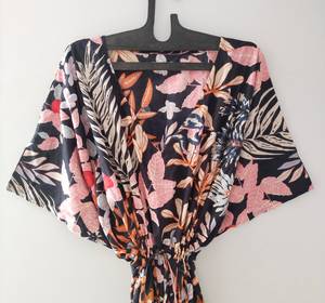 Robe Kaftan Vintage en Coton Lavable pour Femme, Longueur Genou, Motif Floral en Dentelle – Douce, Respirante, Coupe Ample, Style A-Line, Idéale pour l'Été et le Quotidien - Product Image 1