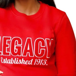 Legacy Crewneck Sweatshirt Women's Red 100% Cotton Full Sleeve Casual Letter Chenille Embroidery <b>Established</b> 1913 - Product Image 5