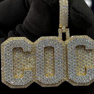 Bold Font <b>Name</b> <b>Necklace</b> HIPHOP SPARKLE 925 Sterling Silver VVS Moissanite Personalized Iced Letter Pendant Brilliant Cut Hip Hop - Product Image 5