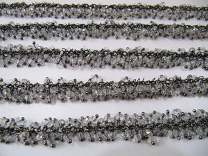 Crystal Quartz Rondelle Faceted <b>Rosary</b> Beaded Grape Chain 1 Feet - Product Image 1