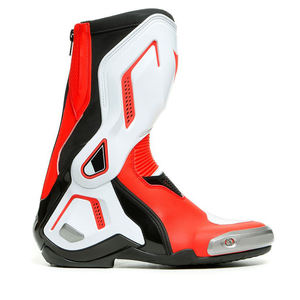 Botas de moto a media pantorrilla con parte superior de PU, forro de malla transpirable, cierre de cremallera, diseño estampado en rojo, blanco y azul, puntera cerrada y suela de goma. - Product Image 2