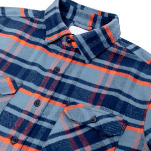 Chemise en flanelle de coton pour homme, à carreaux, manches longues, boutonnée, décontractée, extra douce et chaude, pour l'automne, logo personnalisé, vente en gros - Product Image 5