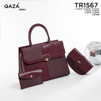 Ensemble de sacs à main de luxe pour femme en cuir PU tressé bicolore, 3-en-1 : sac fourre-tout élégant à rabat, mini pochette assortie et porte-cartes, avec poignée supérieure