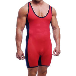 Custom <b>Men</b> Adult <b>Wrestling</b> <b>Singlet</b> High Quality Polyester/Cotton 160g Heat-Transfer Printed Breathable Eco-Friendly Quick Dry - Product Image 1