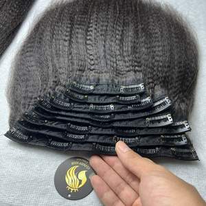 Cheveux humains de qualité 10A 8-32 pouces clip droit crépus ins cheveux bruts non traités - Product Image 3