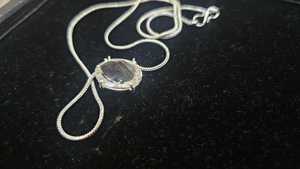 Jewelry Sterling <b>Silver</b> Crystal Necklace Geometric Pendant Necklace for Women Jewelry Wholesale Price Luxury Style - Product Image 6